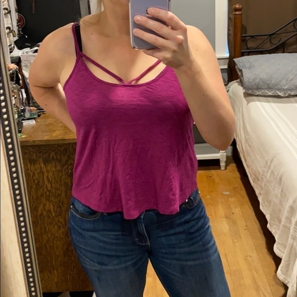 NWT Express Fuschia Strappy Swingy Tank - Picture 1 of 8